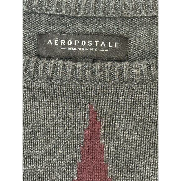 Gnome Christmas Sweater M llin’ With My Gnomie Knit Pullover Aéropostale Unisex - Picture 4 of 9